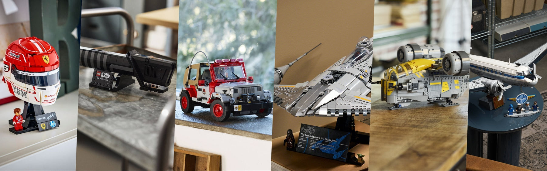 New LEGO Display Cases & Stands Coming in May 2026: Star Wars, Disney, Ferrari Helmets, Jurassic Park & More