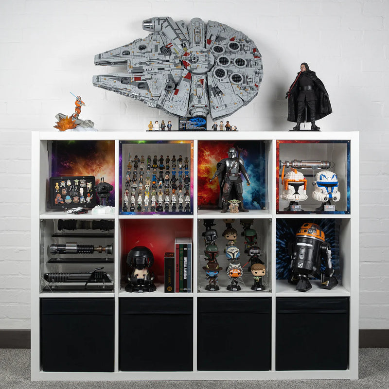 LEGO shelf display methods comparison chart