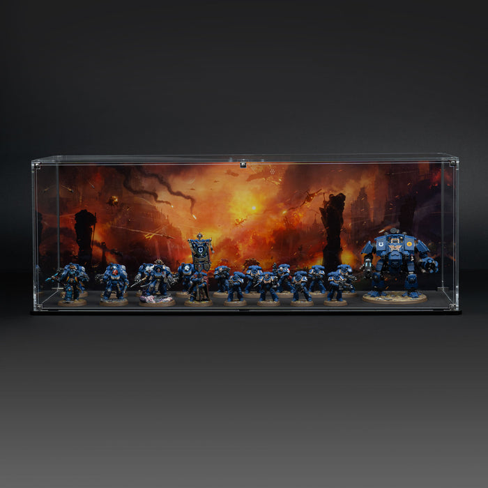 Display Case for Warhammer Army with Endless War Background