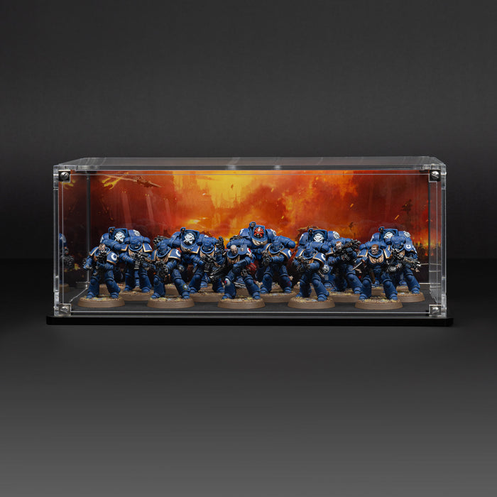 Display Case for Warhammer Squad with Endless War Background