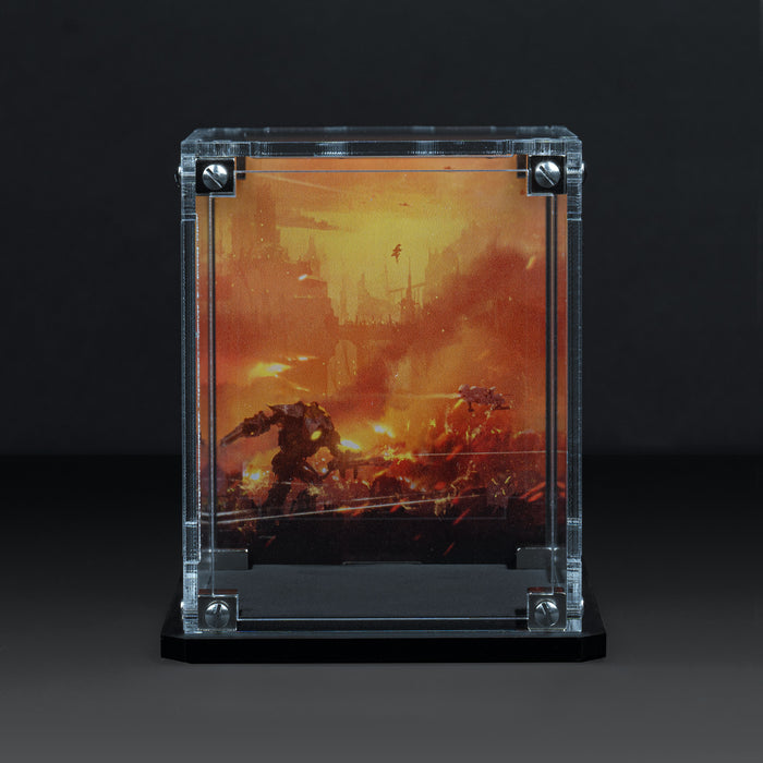 Display Case for Warhammer Miniature with Endless War Background