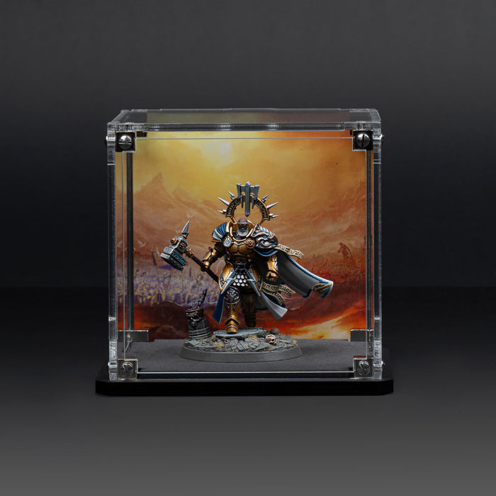 Display Case for Warhammer Miniature with Eternal Conflict Background