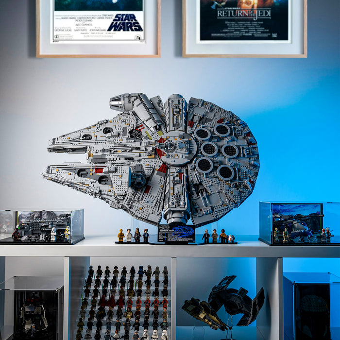 Shelf Displaying Lego Millennium Falcon Display Stand For LEGO