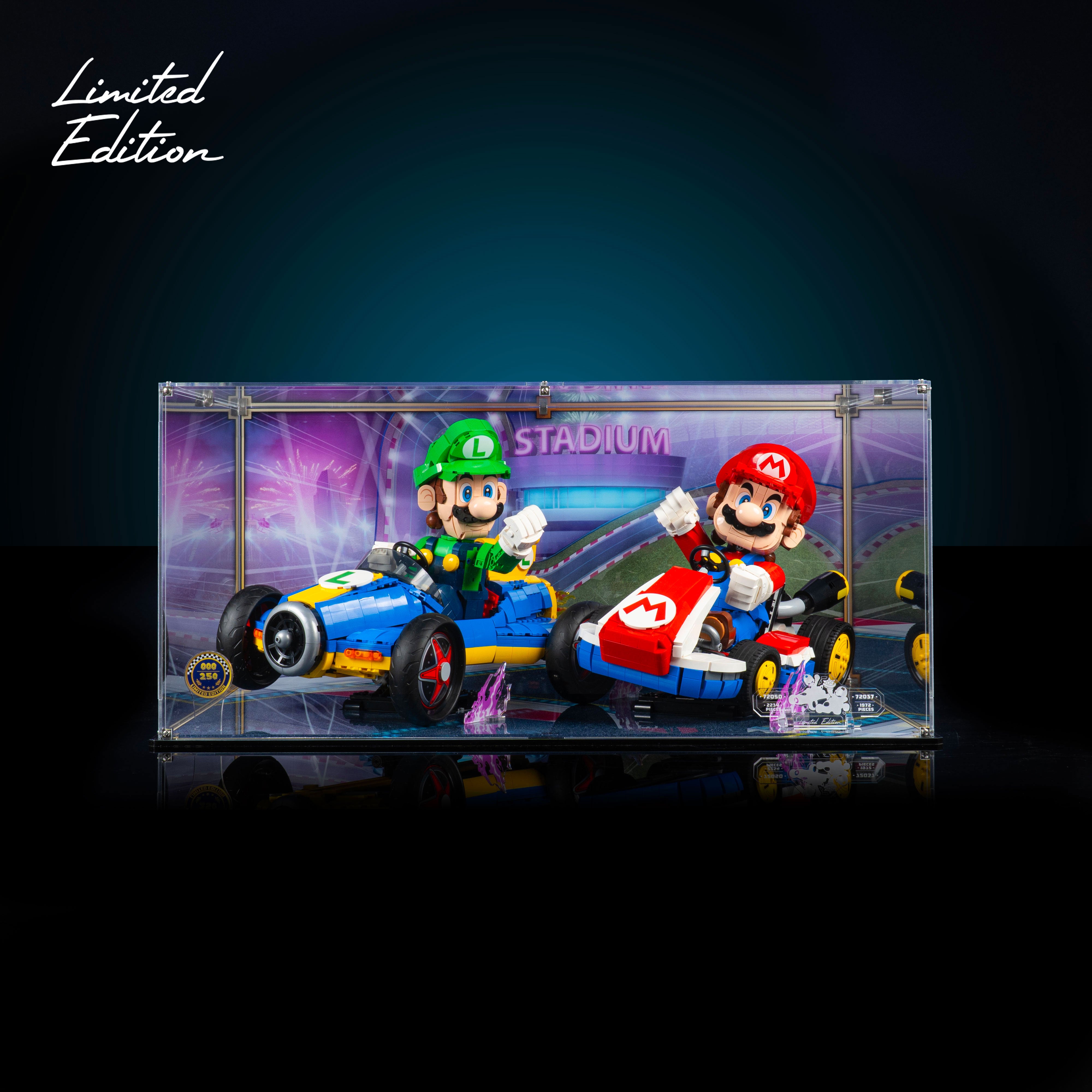 Display Case for LEGO Mario & Standard Kart 72037 & Luigi Mach 8