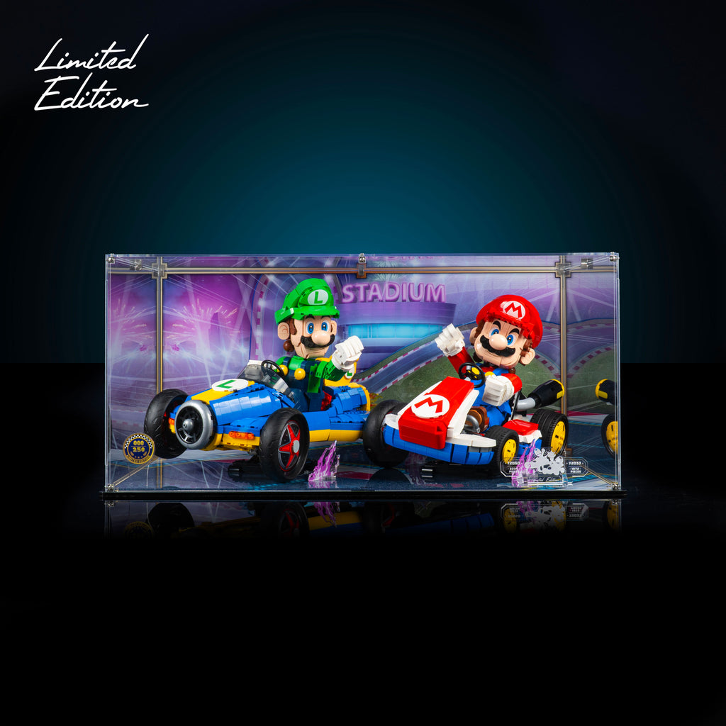 Display Case for LEGO Mario & Standard Kart 72037 & Luigi Mach 8