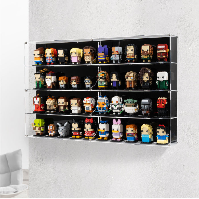 Wall Mounted Tiered Display Case for 40 LEGO® Brickheadz