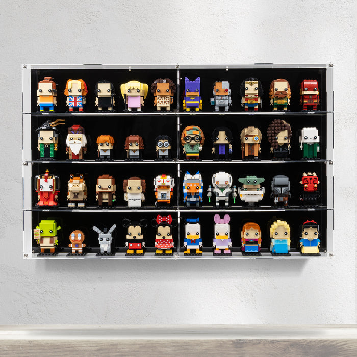 Wall Mounted Tiered Display Case for 40 LEGO® Brickheadz