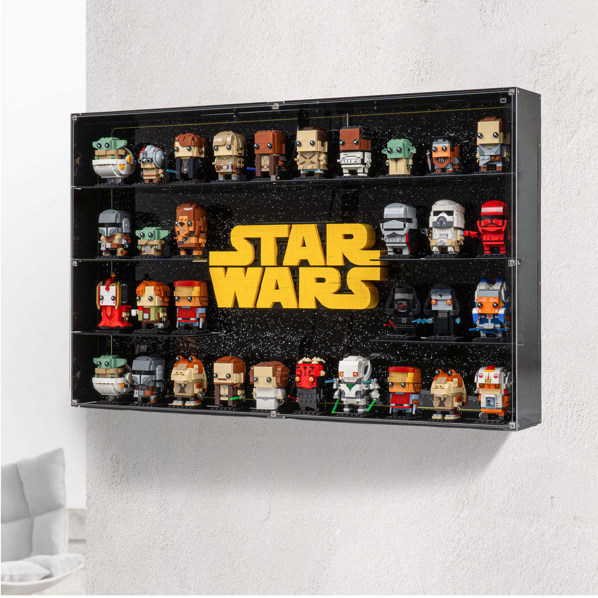 Wall Mounted Tiered Display Case for LEGO® Star Wars: Brick-Built
