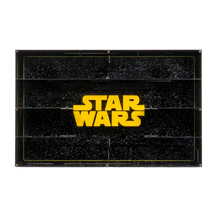 Wall Mounted Tiered Display Case for LEGO® Star Wars: Brick-Built Star Wars Logo (75407) & 32 LEGO® Brickheadz