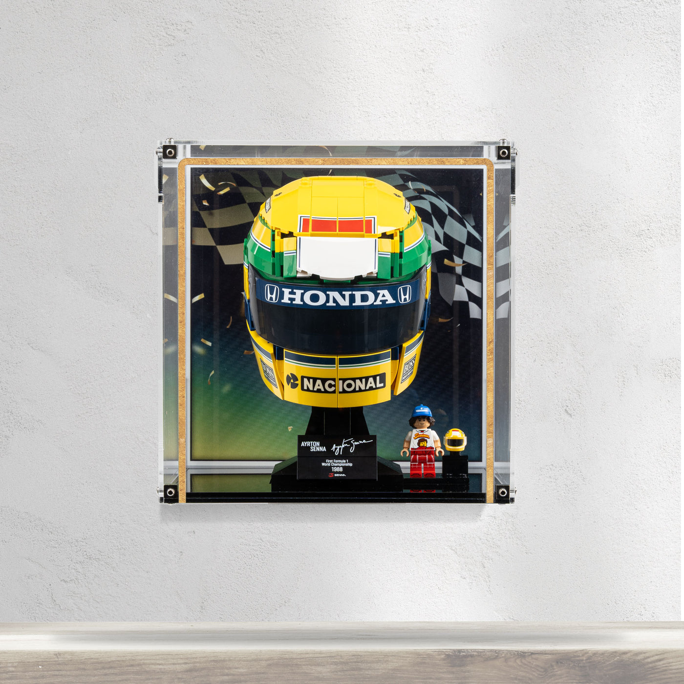Wall Mountable Display Case for LEGO® Editions: Ayrton Senna Helmet (4 ...