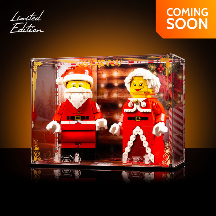 Limited Edition Display Case for LEGO® Up-Scaled Mrs. Claus & Santa Minifigure (40820) (40875)