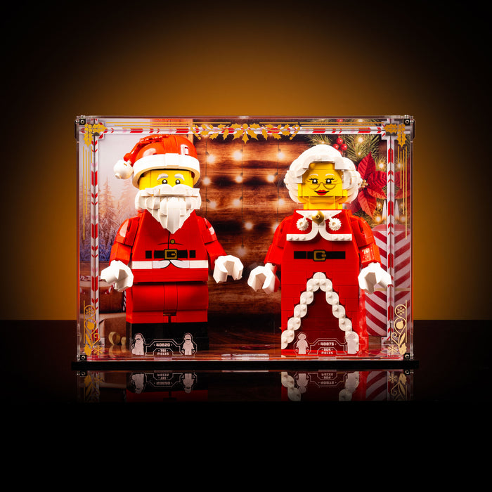 Limited Edition Display Case for LEGO® Up-Scaled Mrs. Claus & Santa Minifigure (40820) (40875)