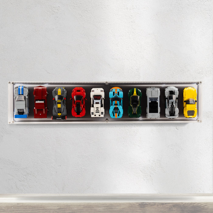 Wall Mountable Display Case for 10 x LEGO® Speed Champions