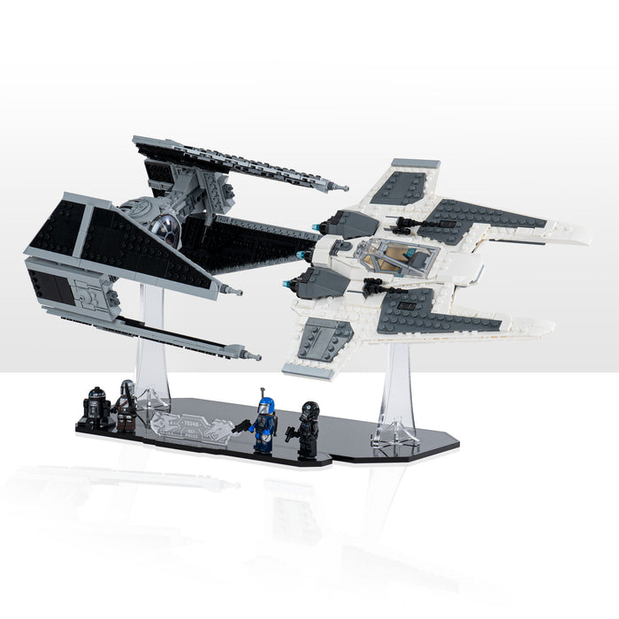 Display stand for LEGO® Star Wars Mandalorian Fang Fighter vs. TIE Interceptor™ (75348)