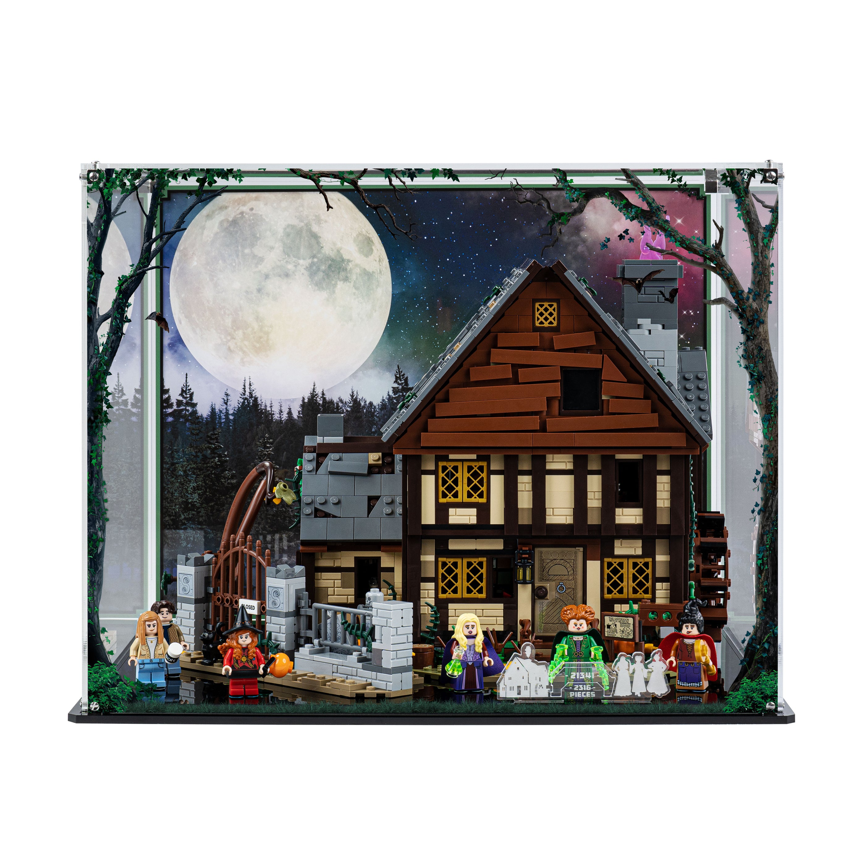 Display Case for LEGO Hocus Pocus Sanderson Sisters' Cottage 21341