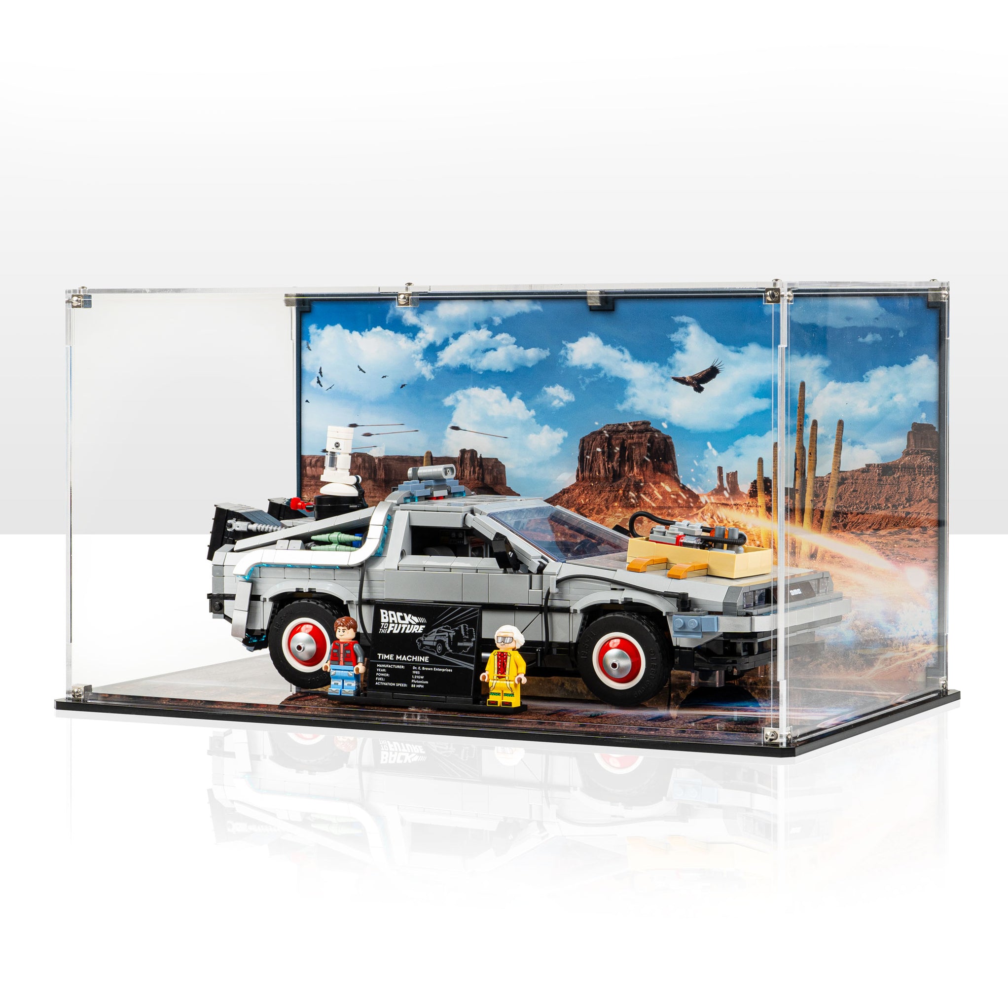 Display Case for LEGO Back to the Future Time Machine 10300 — Wicked Brick