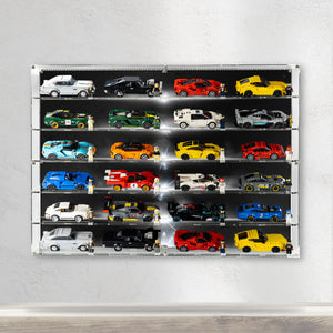 Premium Printed Display Wall mounted Display Case for 24x LEGO® Speed Champions Cars (6x4)