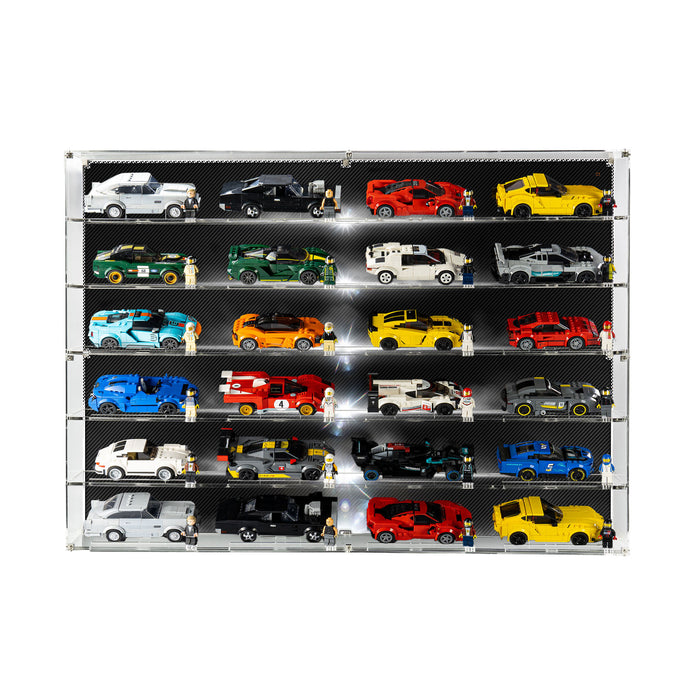 Premium Printed Display Wall mounted Display Case for 24x LEGO® Speed Champions Cars (6x4)