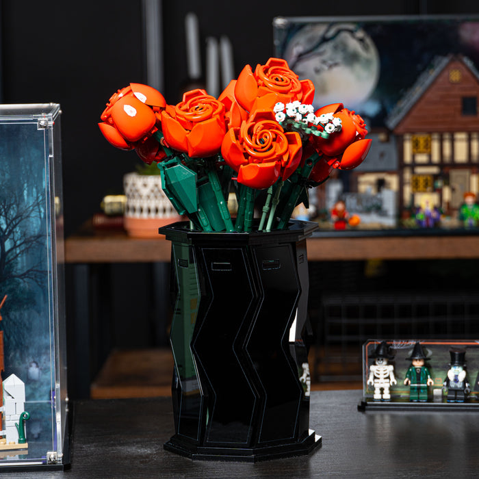 Large Black Display Vase for LEGO® Flowers