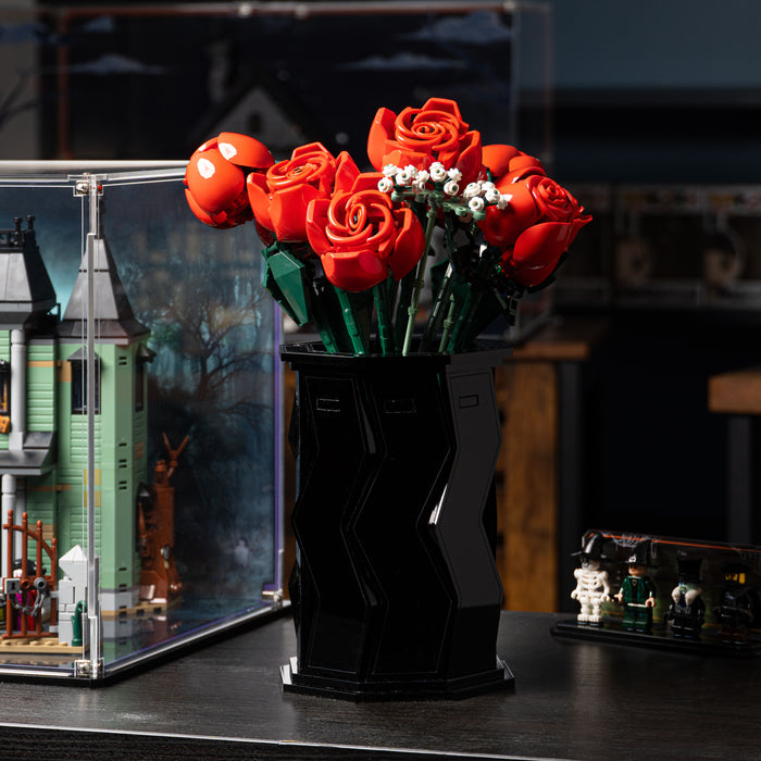 Large Black Display Vase for LEGO® Flowers