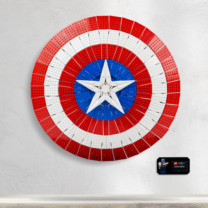 Wall mounted display stand for LEGO® Marvel Captain America's Shield (76262)