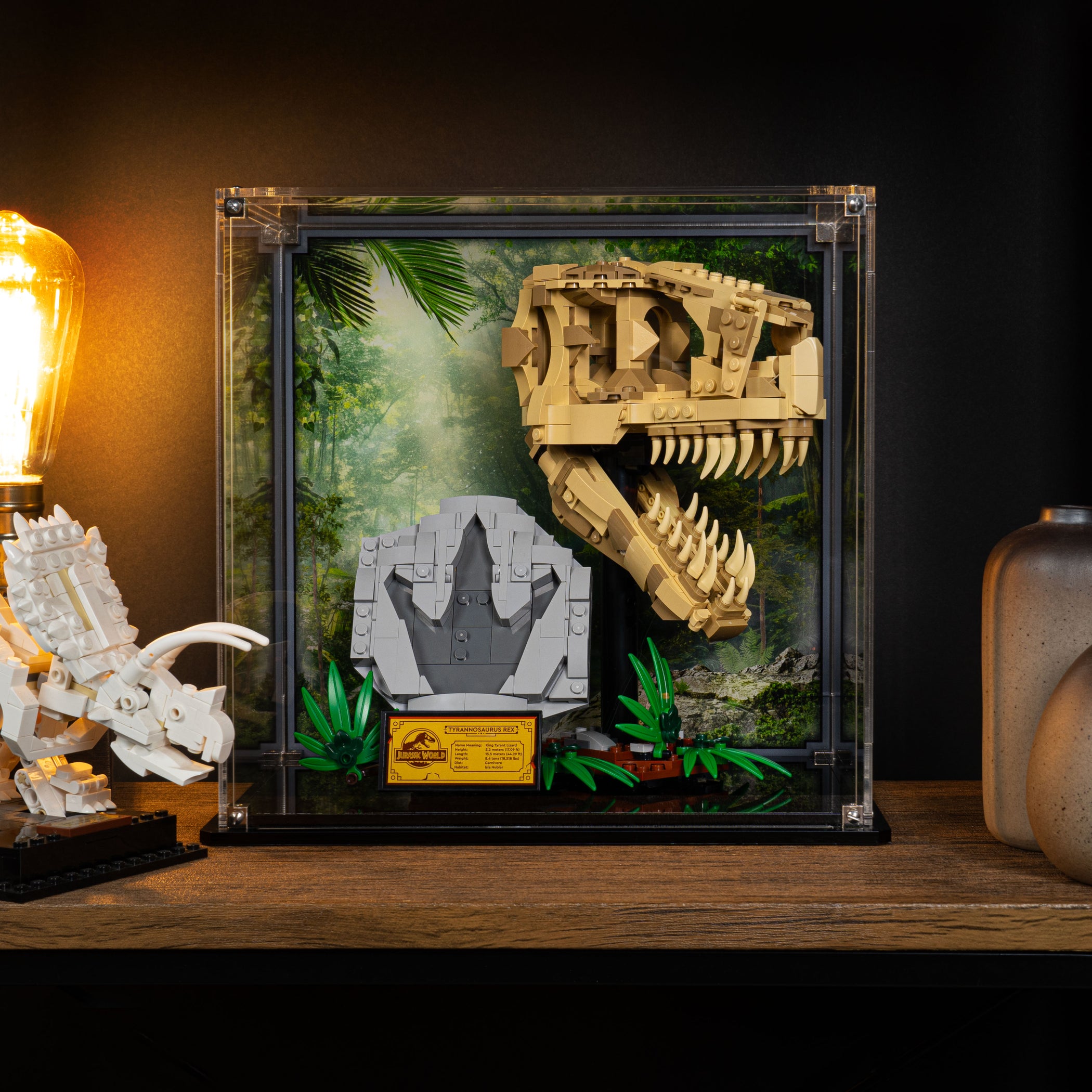 Rex Explode Funk Case Display Case for LEGO Jurassic Dinosaur Fossils T. rex Skull 76964 ...