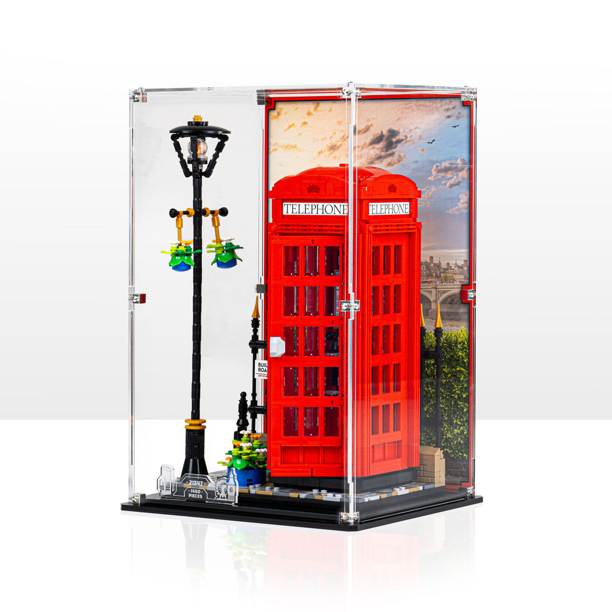 ヴィンテージ　ケース　セルロイドアールデコ Display Case for LEGO Ideas Red London Telephone Box 21347