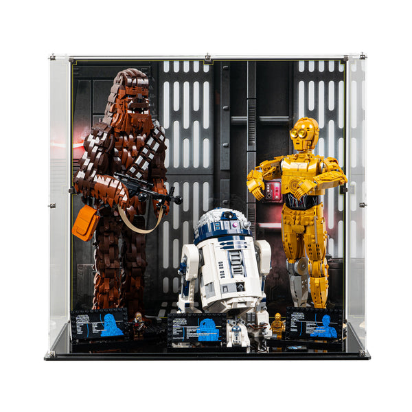 Display Case for LEGO Star Wars Chewbacca, C-3PO and R2-D2 75371