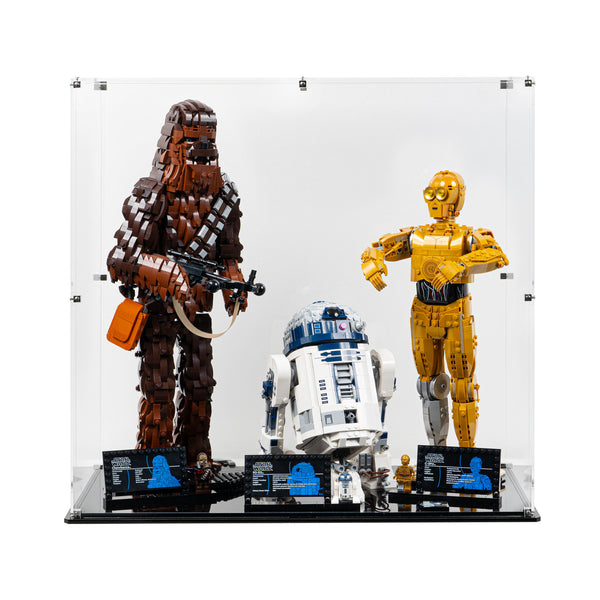 Display Case for LEGO Star Wars Chewbacca, C-3PO and R2-D2 75371
