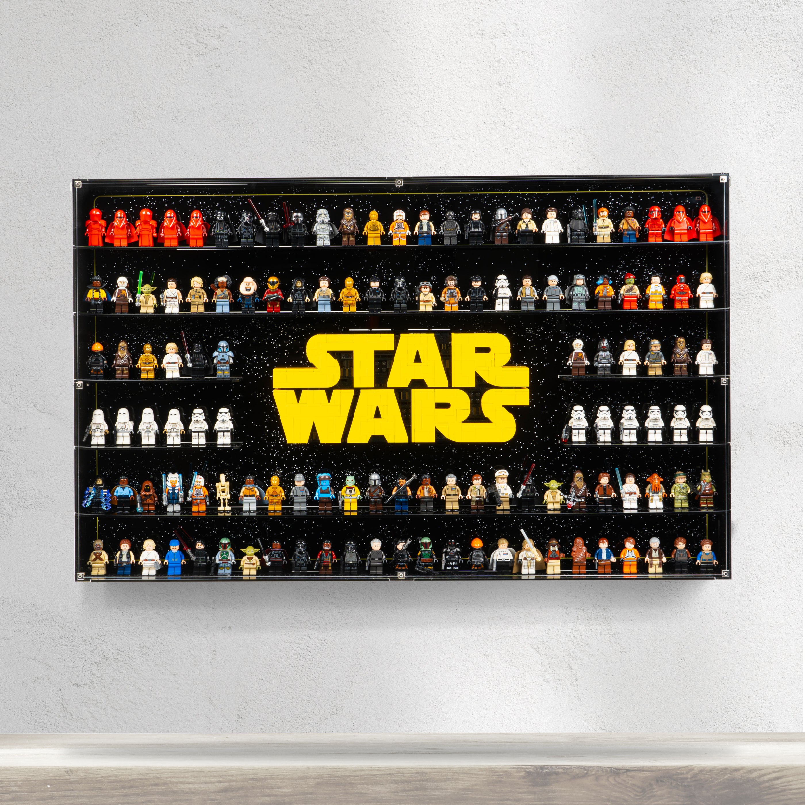 Brick Display Racks Display Case for LEGO Star Wars Brick-Built Star Wars Logo & 124 ...