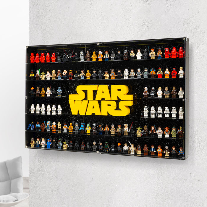 Wall Mounted Display Case for LEGO® Star Wars: Brick-Built Star Wars Logo & 124 Minifigures (75407)