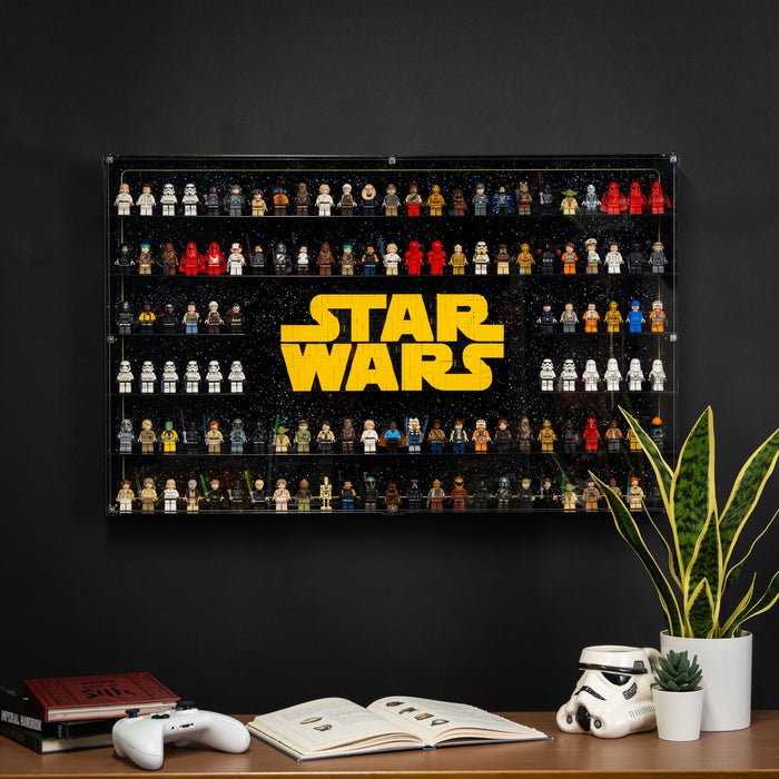 Wall Mounted Display Case for LEGO® Star Wars: Brick-Built Star Wars Logo & 124 Minifigures (75407)