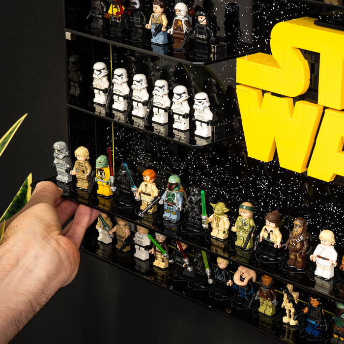 Wall Mounted Display Case for LEGO® Star Wars: Brick-Built Star Wars Logo & 124 Minifigures (75407)