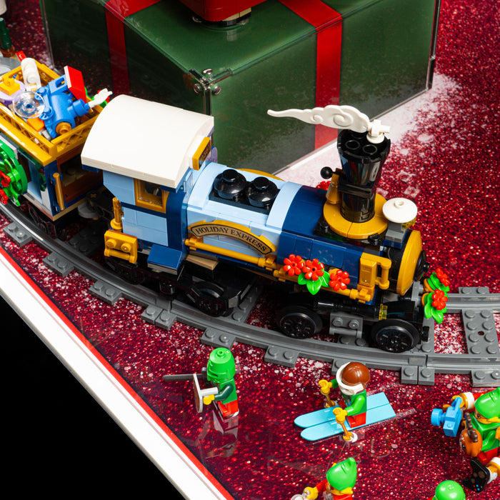 Limited Edition Display Case for LEGO® Family Christmas Tree Decoration (41843) & Holiday Express Train (10361)