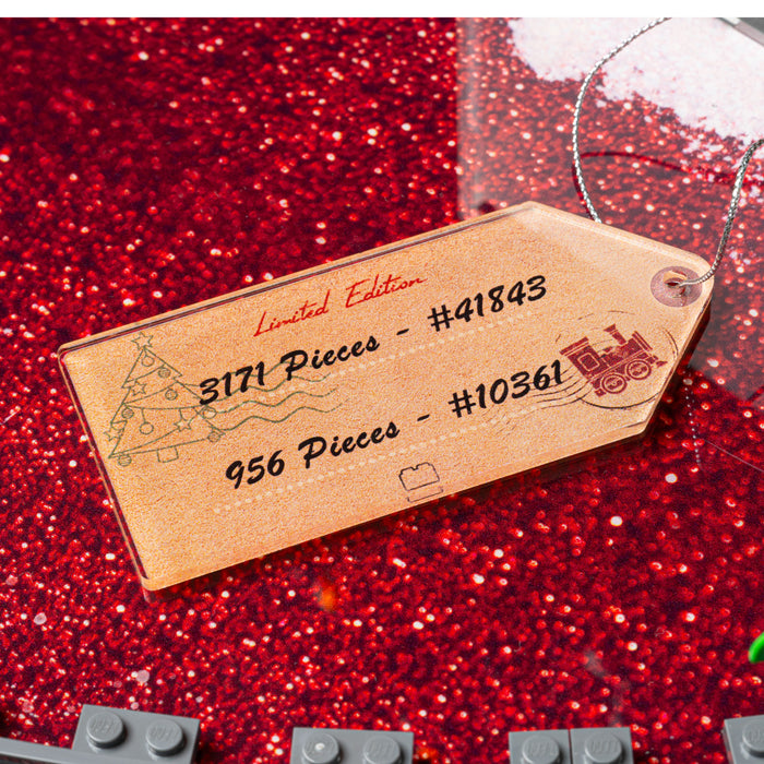 Limited Edition Display Case for LEGO® Family Christmas Tree Decoration (41843) & Holiday Express Train (10361)