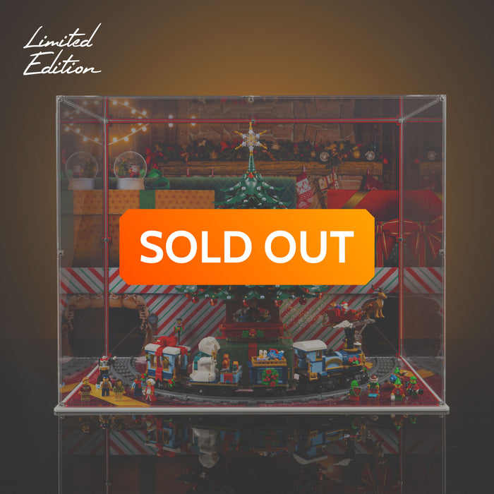 Limited Edition Display Case for LEGO® Family Christmas Tree Decoration (41843) & Holiday Express Train (10361)