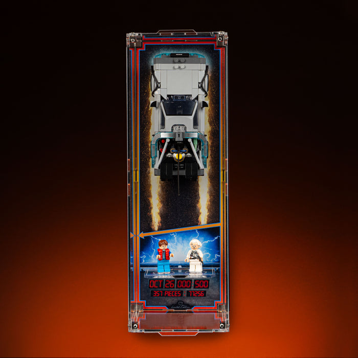 Limited Edition Wall Mounted Display Case for LEGO® Speed Champions: Time Machine from Back to the Future (77256)