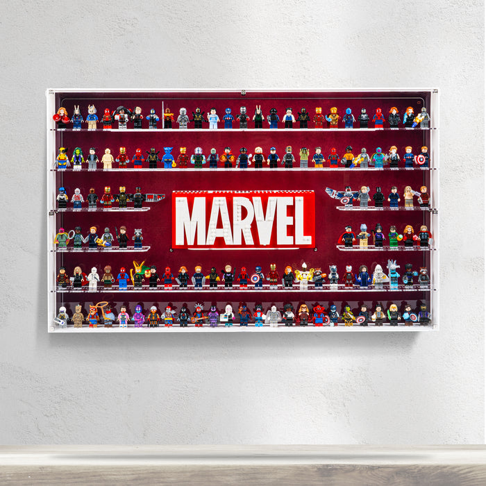 Wall Mounted Display Case for LEGO® Marvel: Brick-Built Marvel Logo & 124 Minifigures (76313)