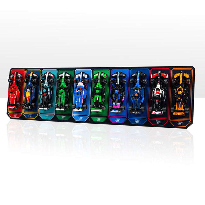 Wall Mountable Display Stand for 10 x LEGO® Speed Champions: Formula 1 Range