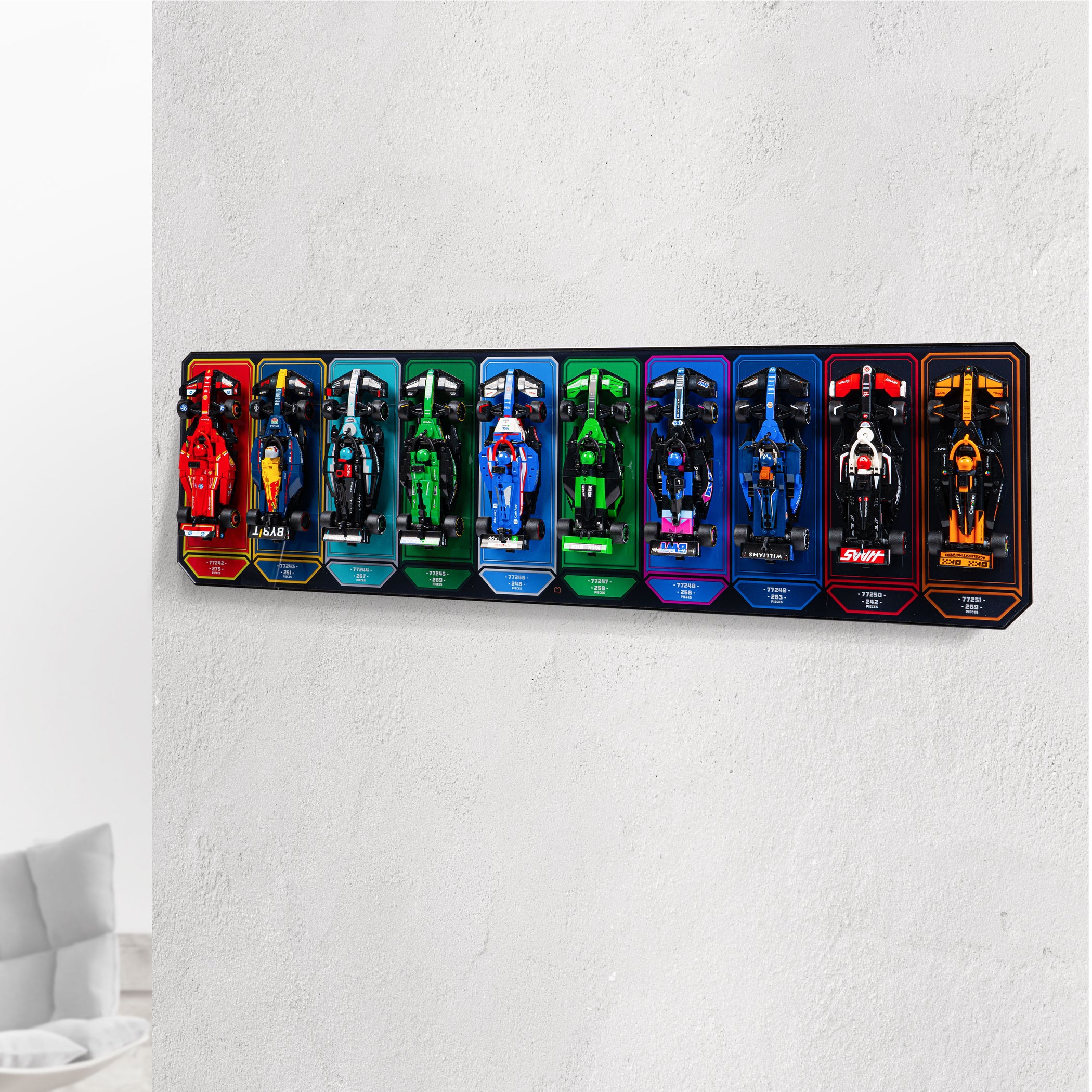 Display Stand for 10 x LEGO Speed Champions Formula 1 Range — Wicked Brick