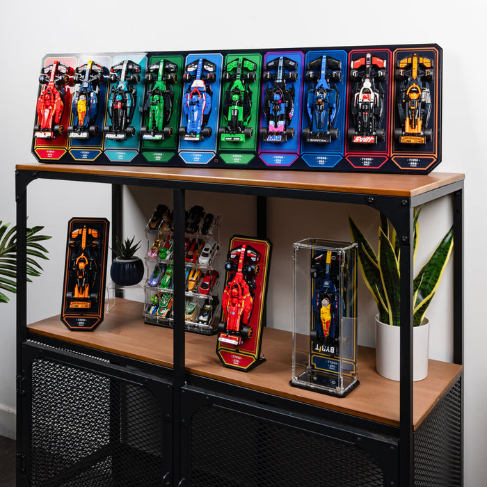 Wall Mountable Display Stand for 10 x LEGO® Speed Champions: Formula 1 Range