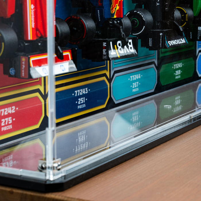 Wall Mountable Display Case for 10 x LEGO® Speed Champions: Formula 1 Range