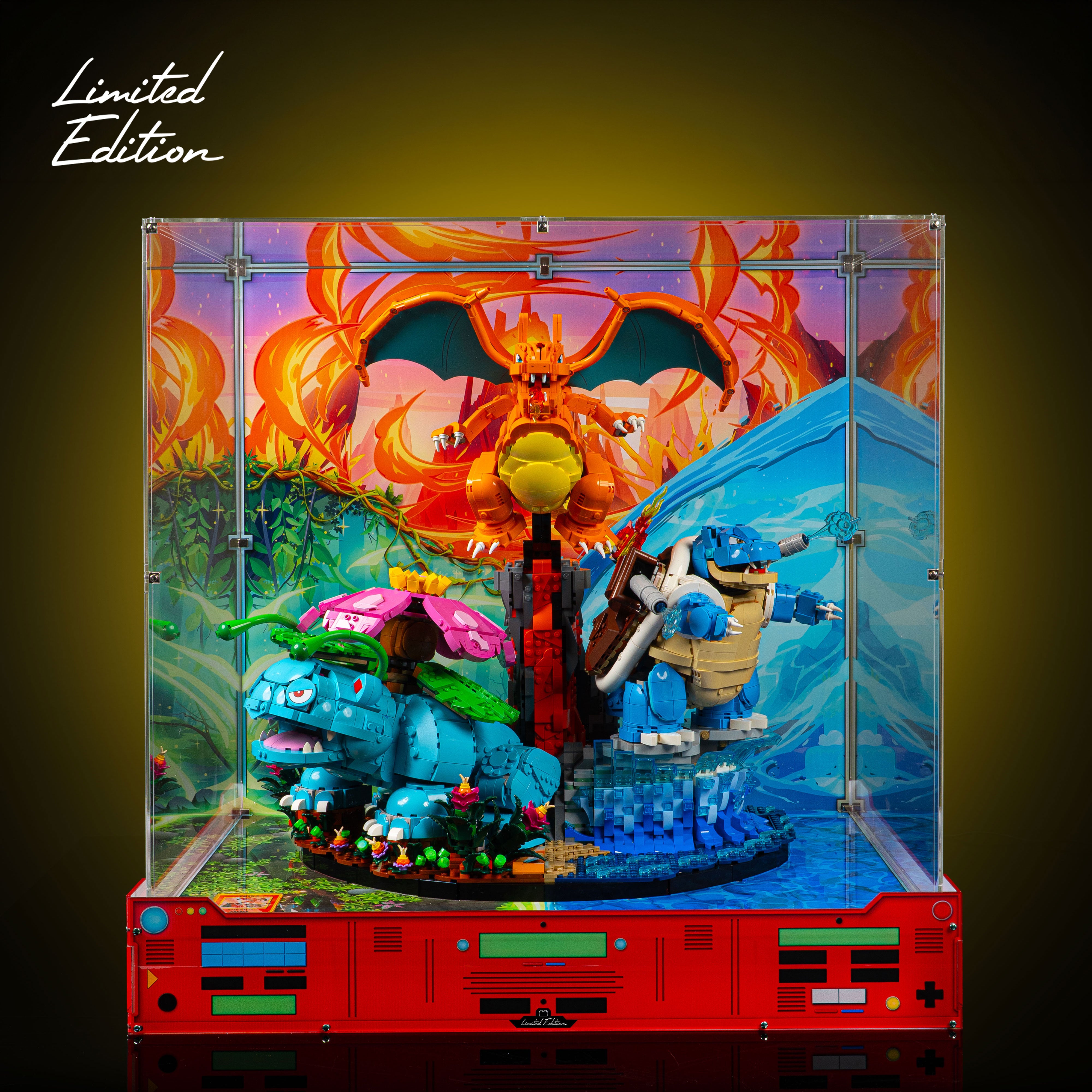Display Case for LEGO Pokémon Venusaur, Charizard and Blastoise