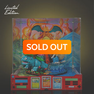 Limited Edition Display Case for LEGO® Pokémon™: Venusaur, Charizard and Blastoise (72153) with Trading Card Display
