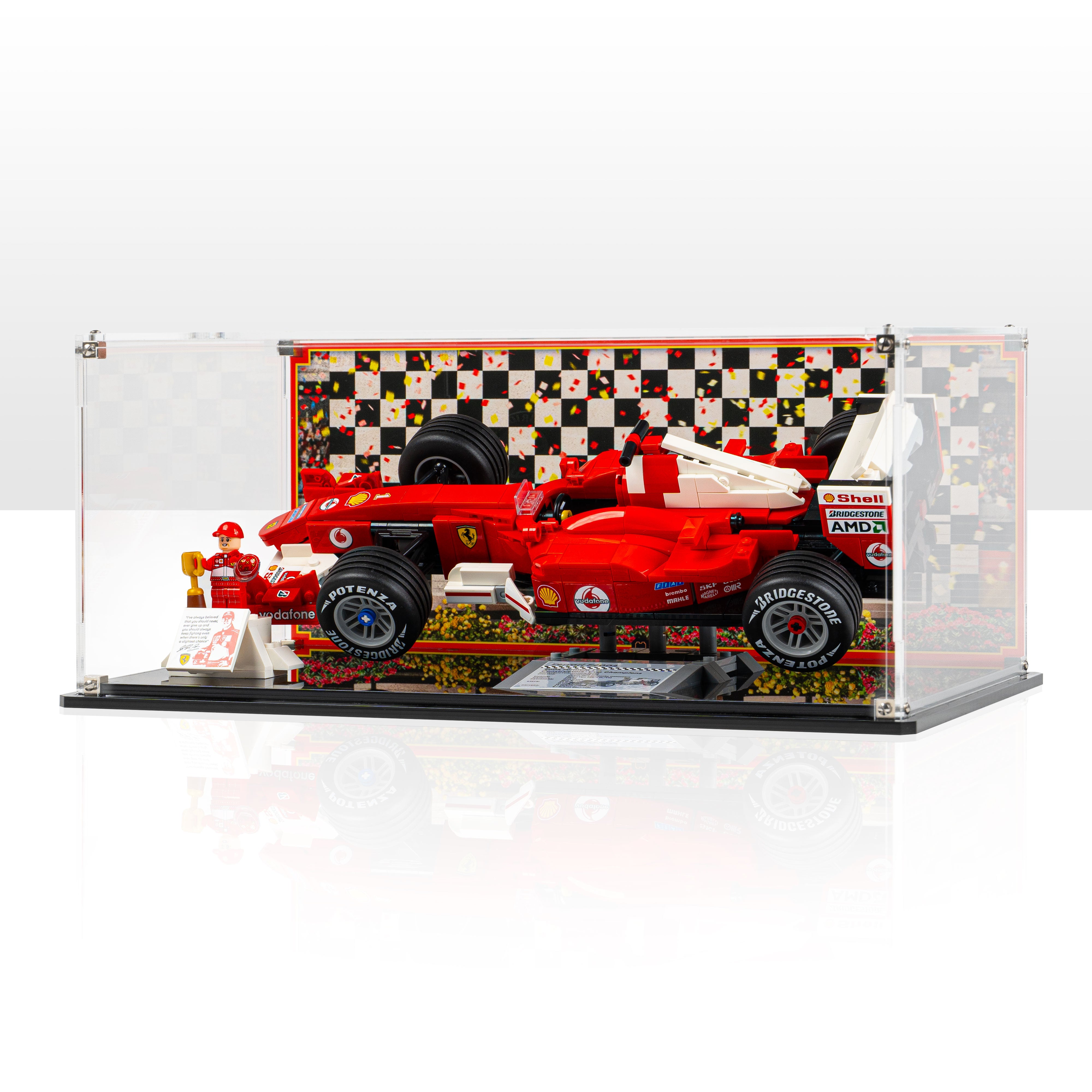 Display Case for LEGO Icons Ferrari F2004 & Michael Schumacher