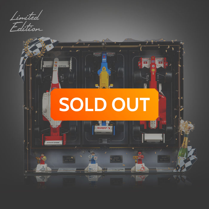 Limited Edition Wall Mountable Display Case for LEGO® Icons: F1 Legends (10330, 10353, 11375)