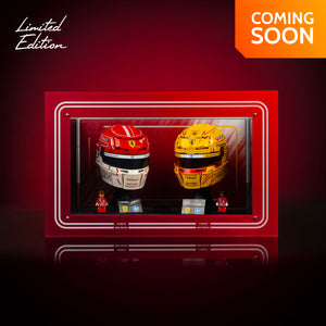 Limited Edition Display Case for LEGO® Editions: Scuderia Ferrari HP Lewis Hamilton (43022) & Charles Leclerc Helmets (43014)