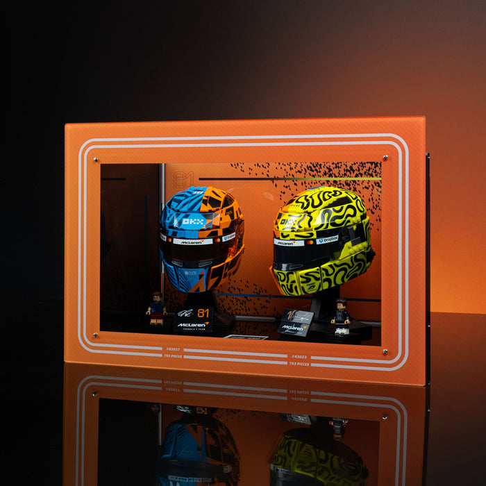 Limited Edition 2-in-1 Display Case for LEGO® Editions McLaren Mastercard F1® Team Lando Norris (43023) & Oscar Piastri Helmets (43017)