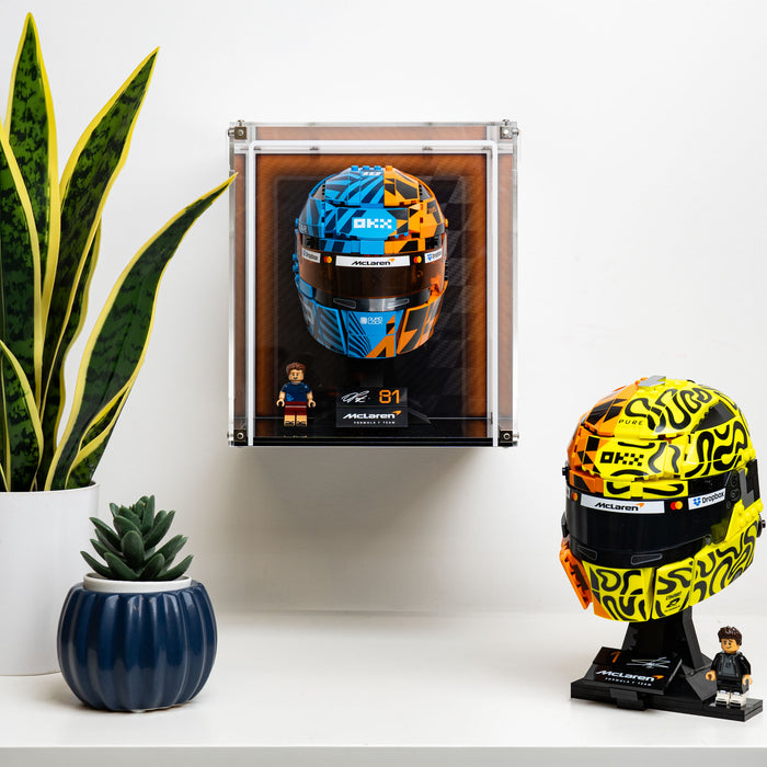 Wall Mountable Display Case for LEGO® Editions McLaren Mastercard F1® Team Oscar Piastri Helmet (43017)