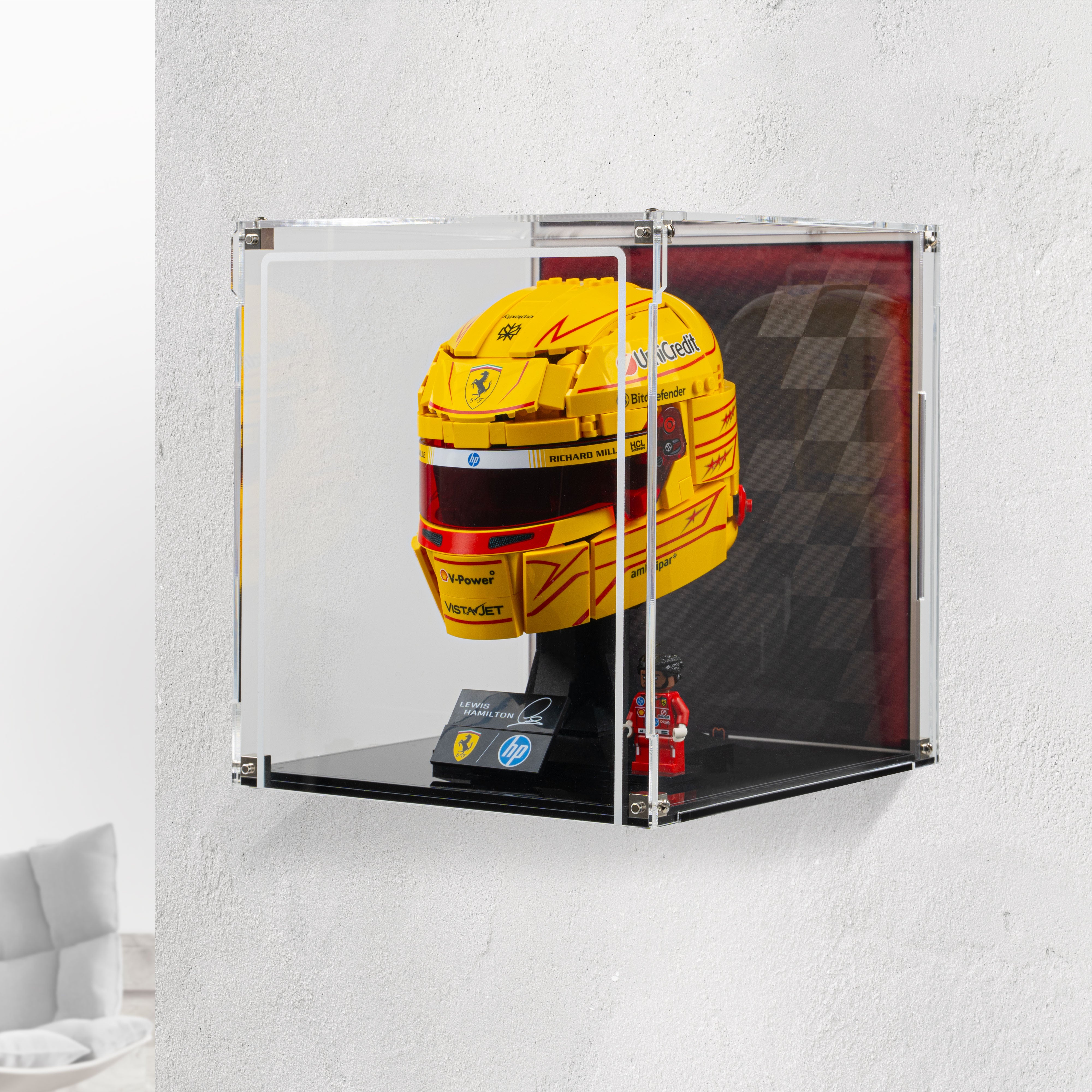 Display Case for LEGO Scuderia Ferrari HP Lewis Hamilton Helmet